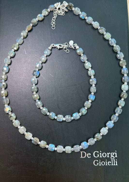 Halskette mit quadratischem Labradorit