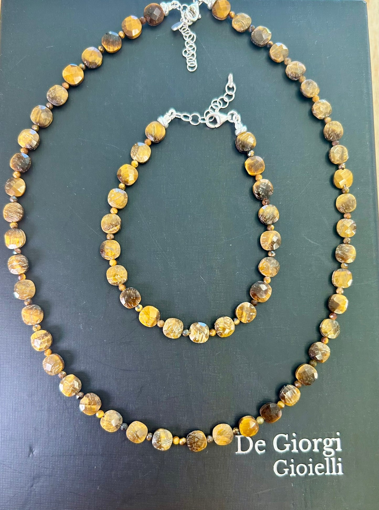 Collana Occhio di Tigre Quadrata