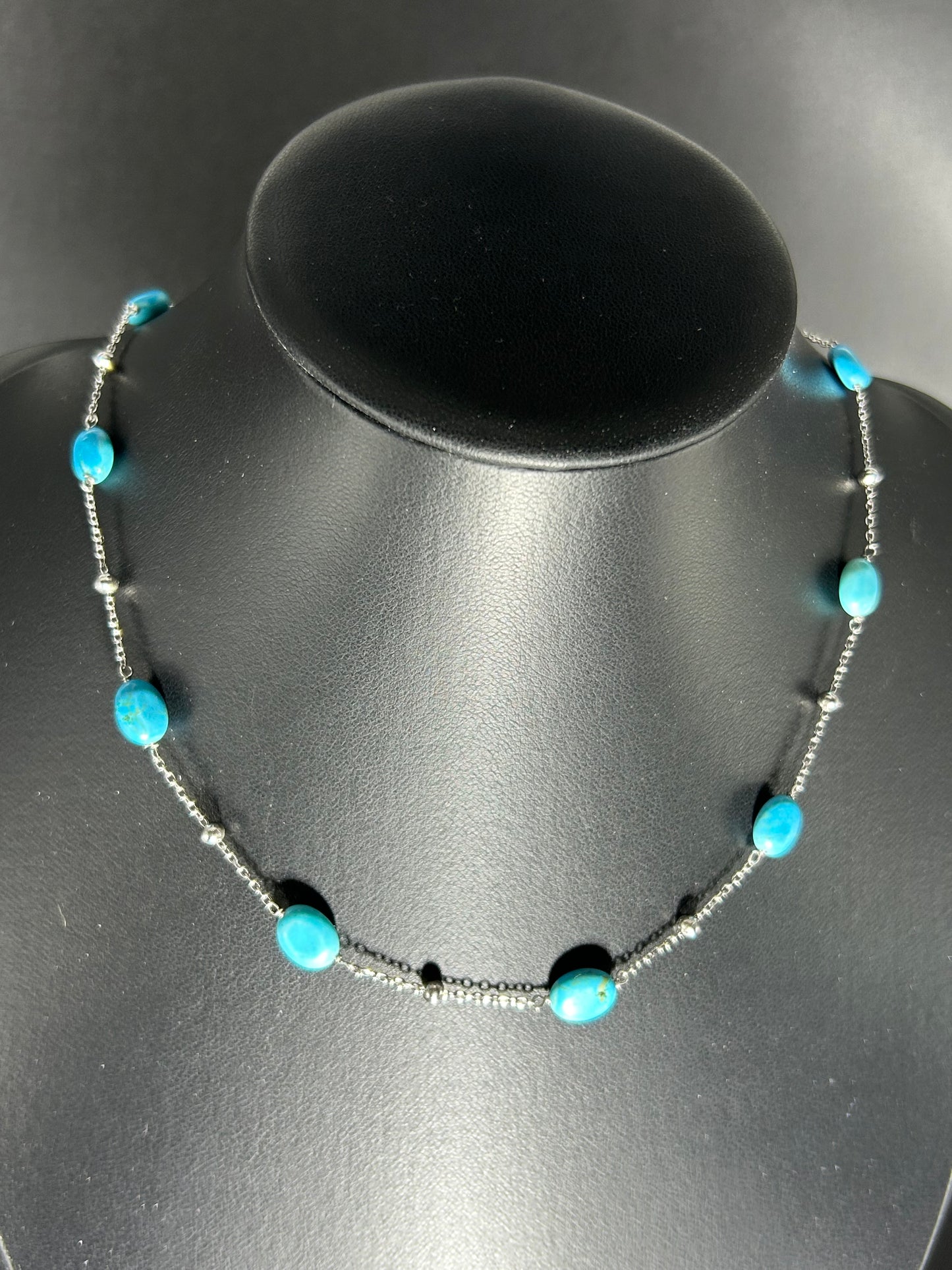 925er Silberchoker mit natürlichem Türkis