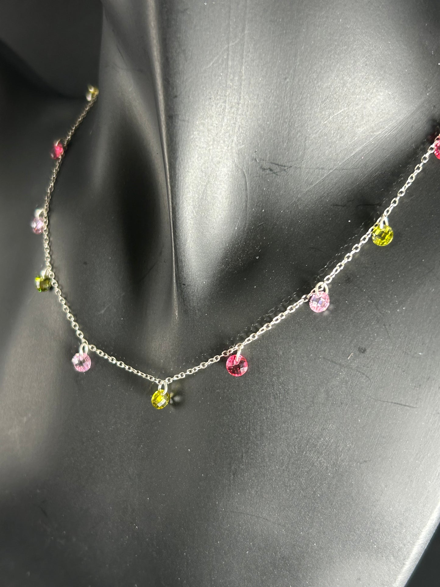 Girocollo Sbrilluccicona in argento 925 rodiato con zirconia colori tenui
