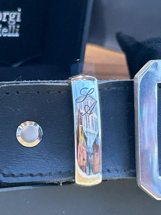 Gürtel aus Leder und 925er Silber