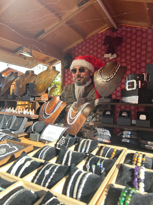 Giorgio al mercatino di Natale di Lugano in piazza Manzoni