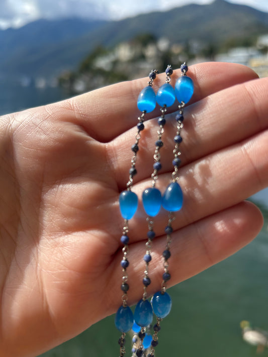 Collana lunga  Agata e Lapislazzuli