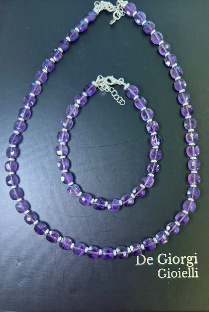Collana Ametista Quadrata