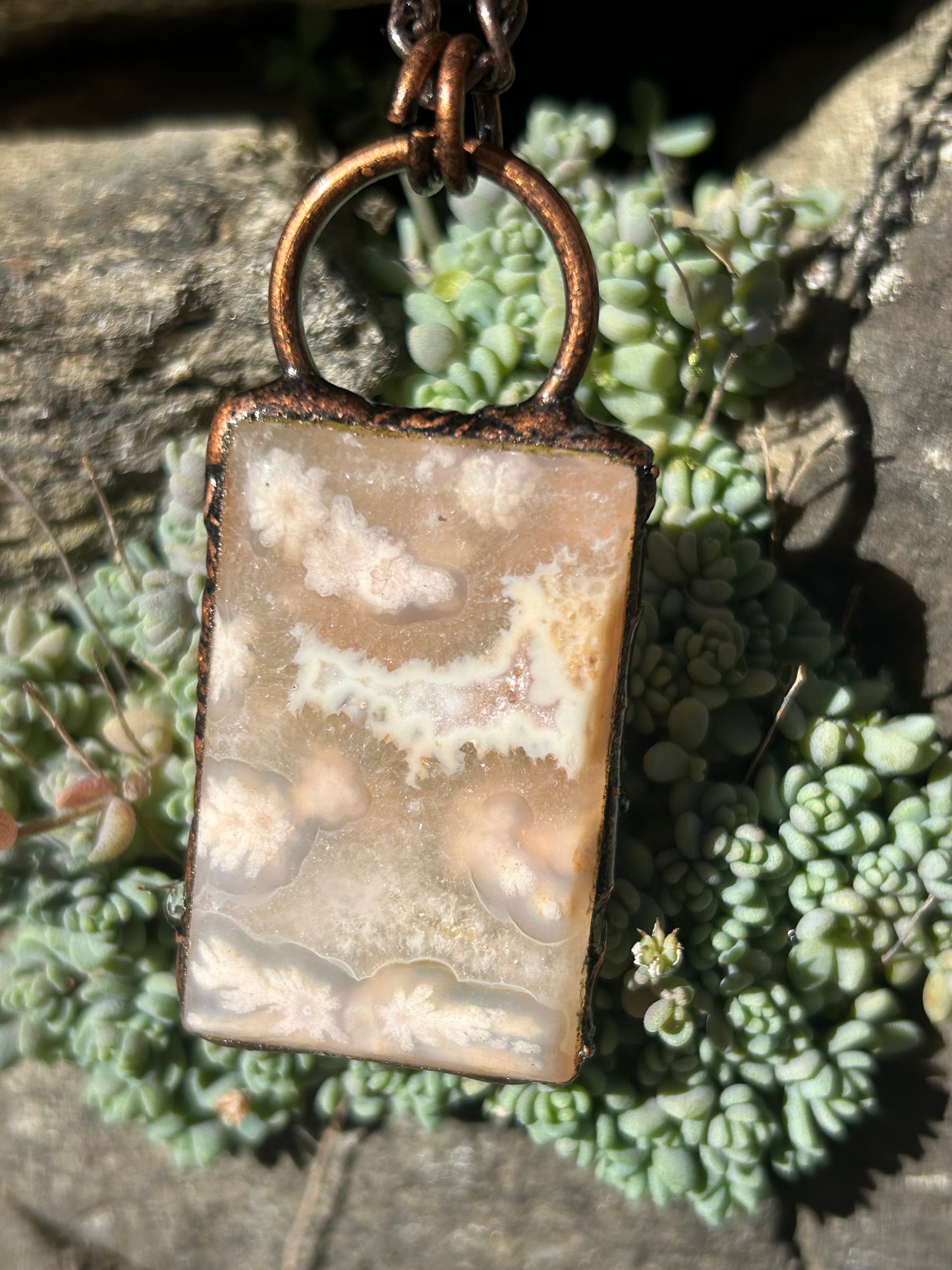 Ciondoli in rame con Agata Fior di Ciliegio