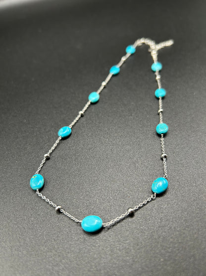 925er Silberchoker mit natürlichem Türkis