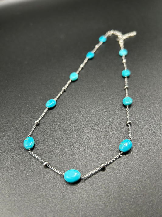 925er Silberchoker mit natürlichem Türkis