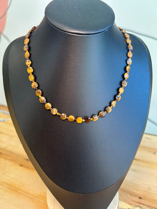 Collana Occhio di Tigre Quadrata