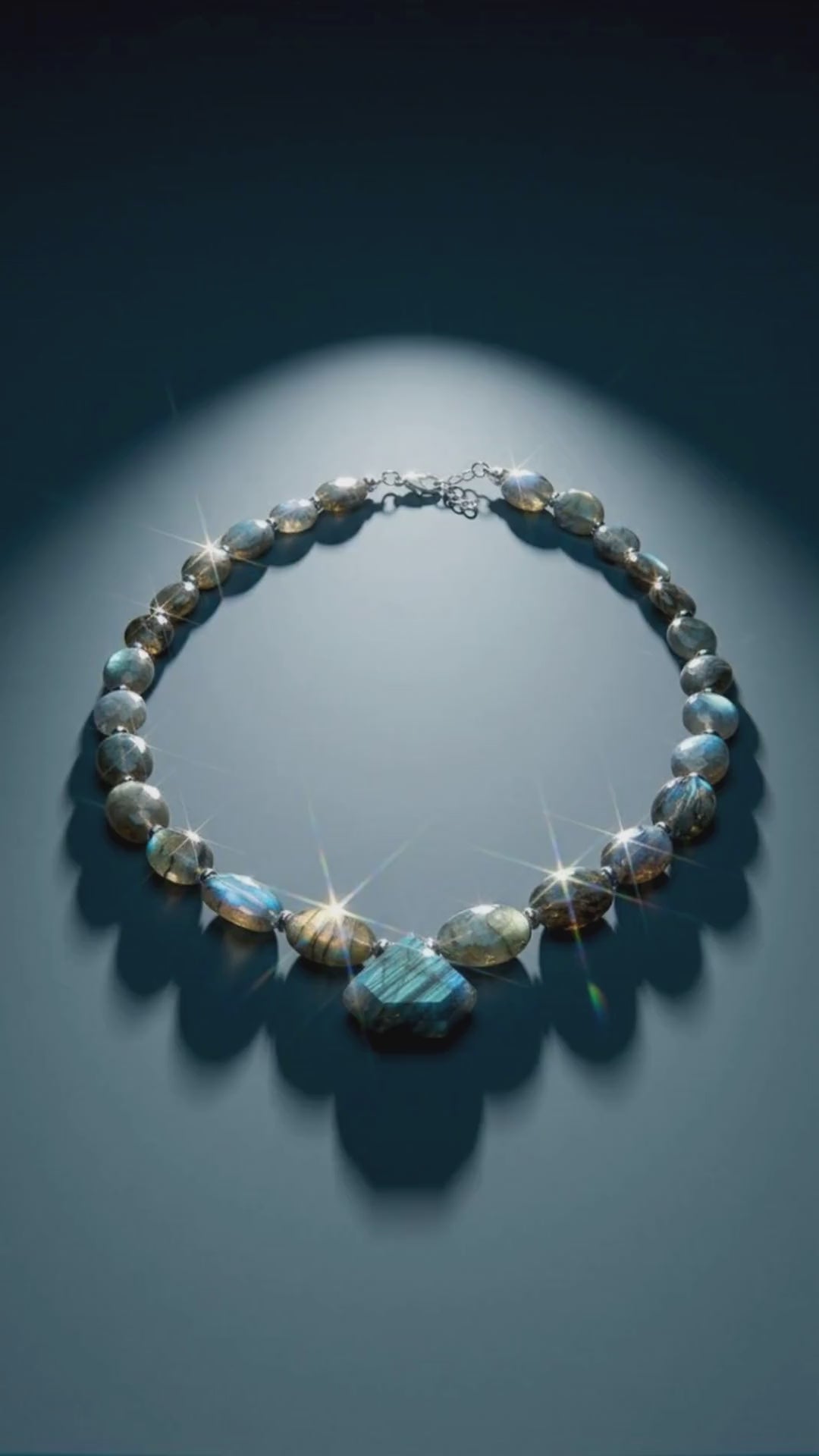 Collana con labradorite blu e argento sterling